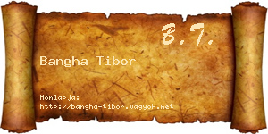 Bangha Tibor névjegykártya
